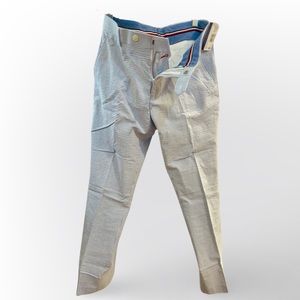 Men's Modern-Fit THFlex Stretch Blue/White Stripe Seersucker Suit Pants